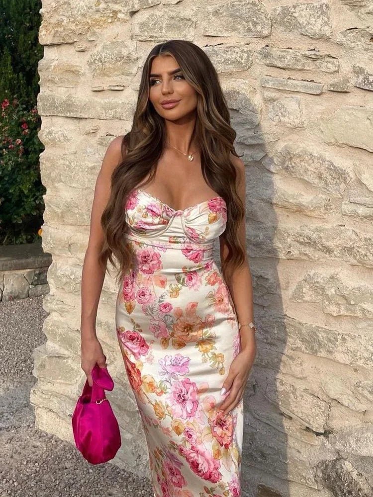 Lydia - Elegant Floral Dress - Lena Muse